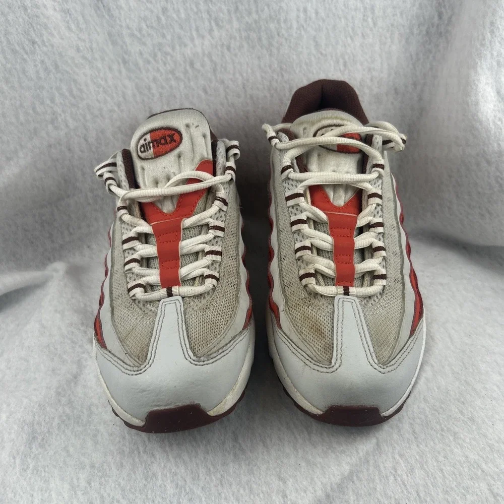 Nike Air Max 95 Recraft Shoes Boy Size 5.5Y Gray Brown Orange Basketball Sneaker